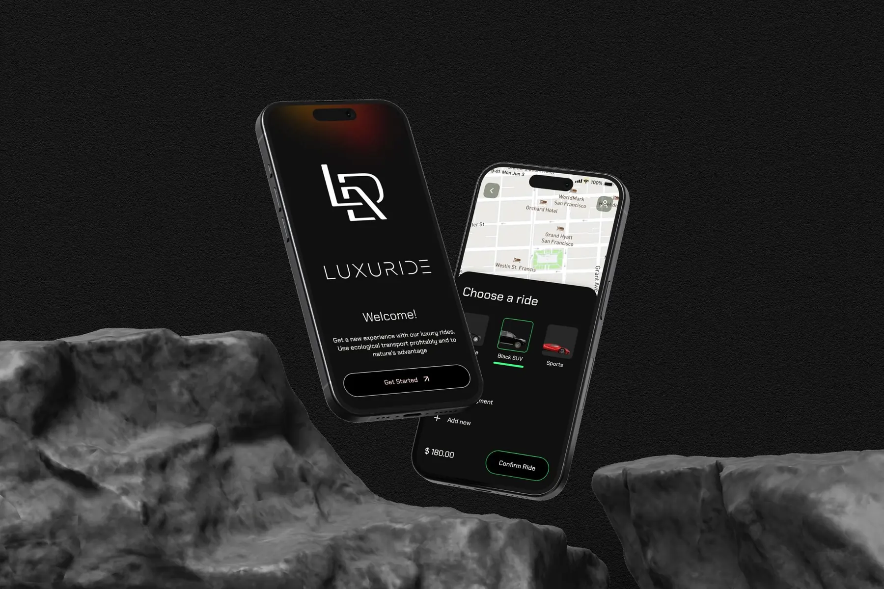 LuxuRide — Brand Identity - Primary product surface
